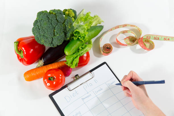 istock Nutritionist doctor workplace concept, top view 917269366