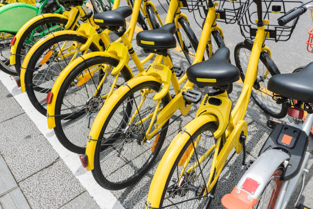 istock row of service public rental bicycle 917273624