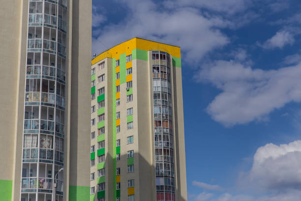 istock Lots windows of modern apartment skyscraper house 917279650