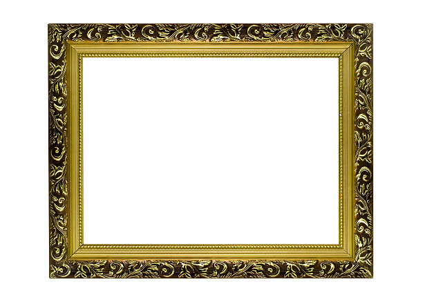 istock Empty Horizontal golden Frame for picture or portrait 91728479