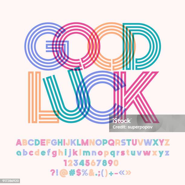 Vector Colorful Poster Good Luck With Alphabet Stock Illustration - Download Image Now - Typescript, Luck, Cool Attitude