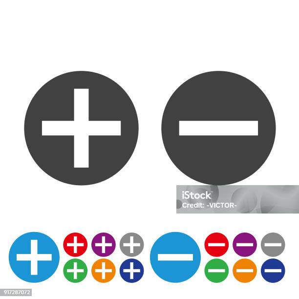 Addieren Und Subtrahieren Von Icons Grafik Icon Serie Stock Vektor Art und mehr Bilder von Plus-Zeichen