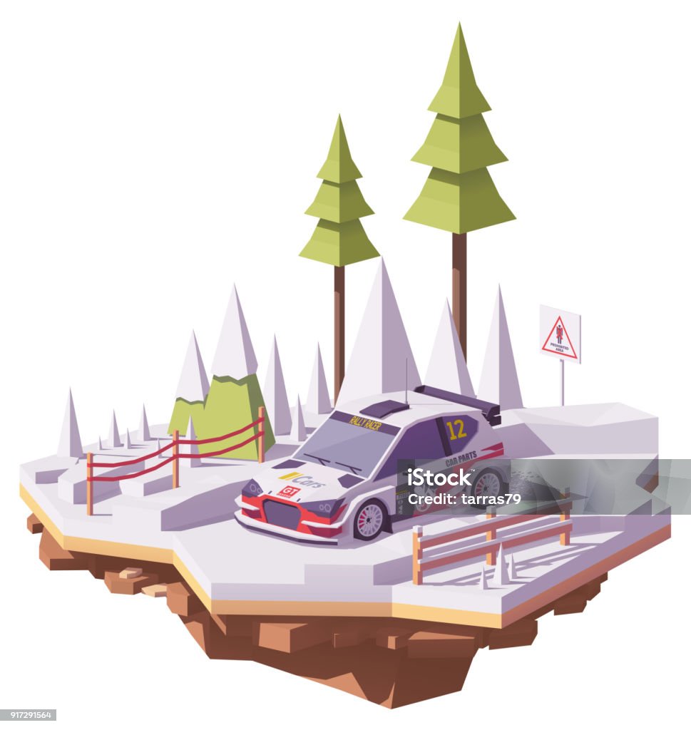 Vector Rally Action Vector Low Poly Rally Racing Car Stock Illustration - Download Image ...