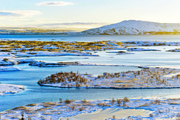 Thingvellir National Park in Iceland in winter. stock photo