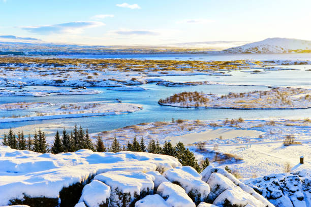 Thingvellir National Park in Iceland in winter.