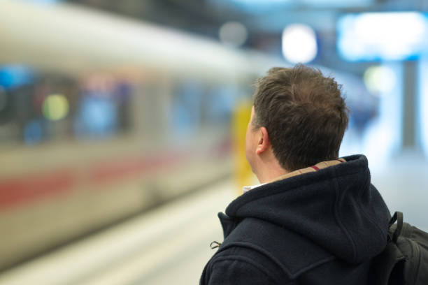 istock Traveler on railway station platform 917299466