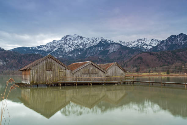istock Boathouses at lake Kochelsee 917299794