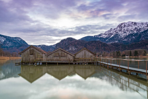 istock Boathouses at lake Kochelsee 917300248