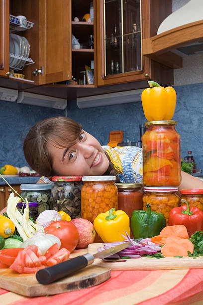 Girl with vegetables  pattyson stock pictures, royalty-free photos & images