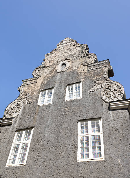 Old gray building stock photo