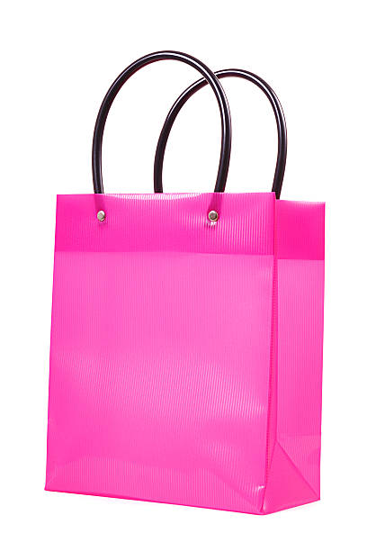 istock Pink gift bag isolated on white 91731361