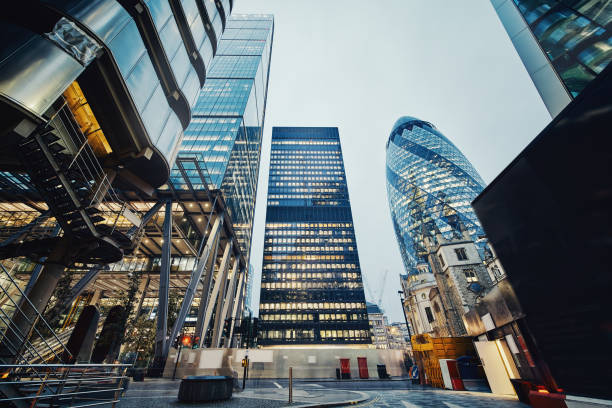 Modern office buildings in London, UK