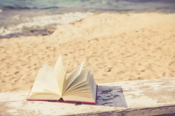 open book at the beach