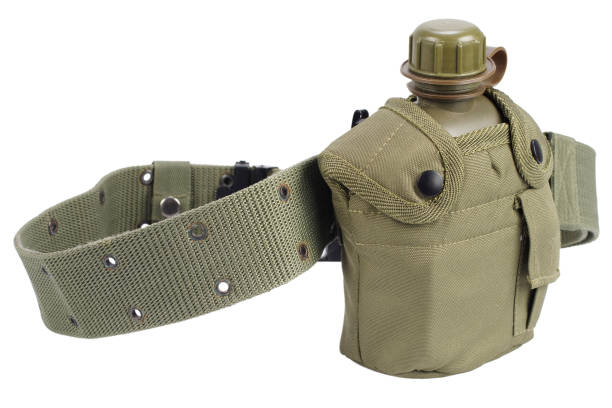 istock Army water canteen with pistol belt 917322142