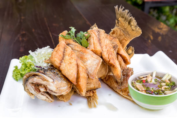istock Sea bass fried 917325142
