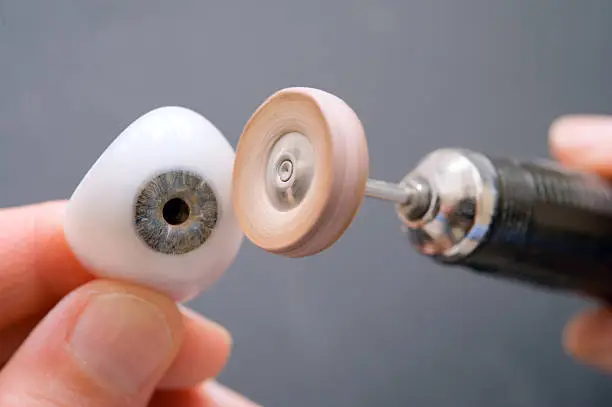 Photo of Person creating cosmetic ocular prosthesis 