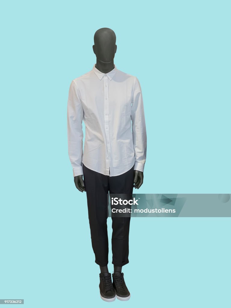 Full-length male mannequin Full-length male mannequin dressed in casual clothes, isolated. No brand names or copyright objects. Mannequin Stock Photo