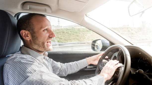istock Nervous and angry driver, transportation and lifestyle concepts 917339506