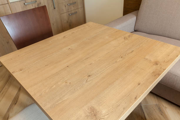 wooden table stock photo