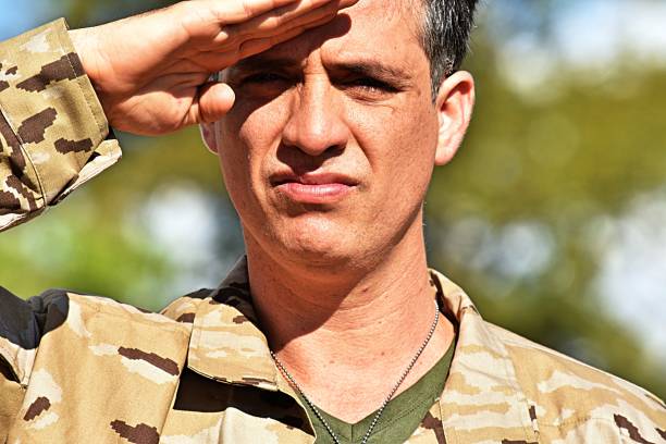 istock Male Soldier Saluting 917340570