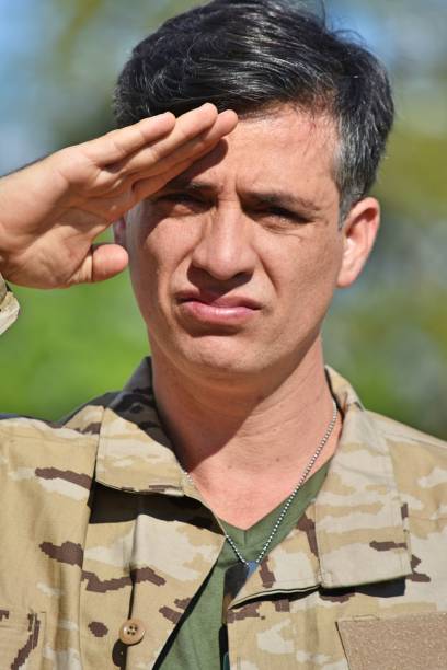 istock Military Male Soldier Saluting 917343054