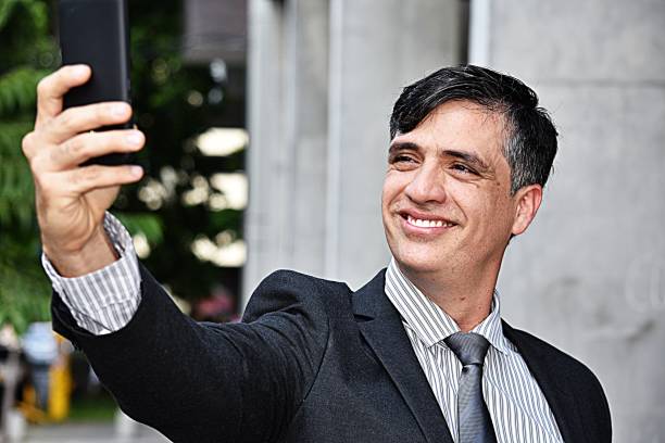 istock Business Executive Selfie Wearing Suit And Tie 917343236