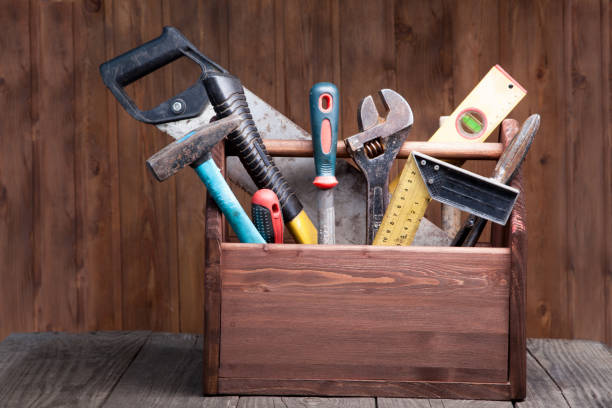 istock grungy old tools on a wooden background 917344554