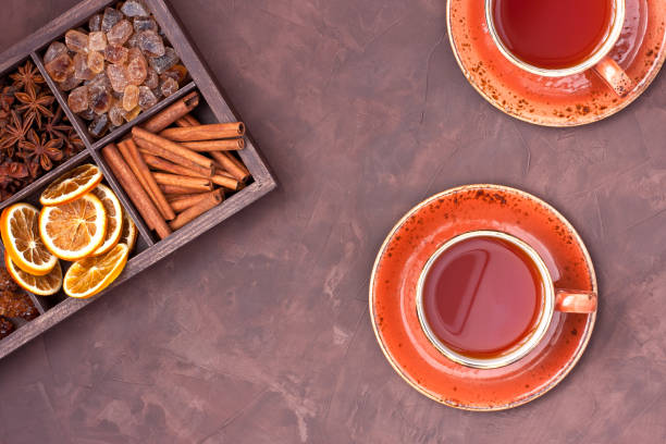 istock Still life with tea cup  and winter spices 917348008