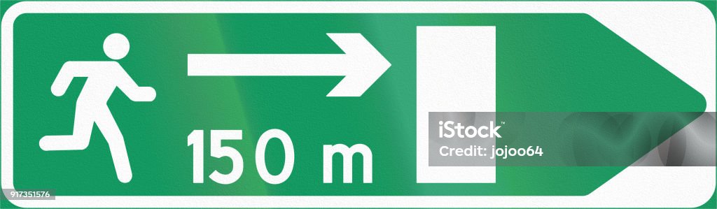 Distance Exit Sign Norwegian Information Road Sign Emergency Exit With Distance And ...