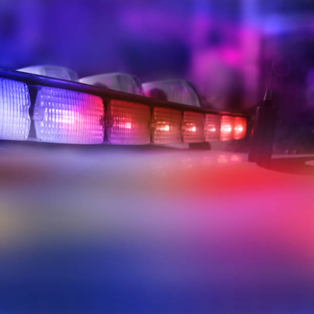 istock Police lights in the dark. 917353326