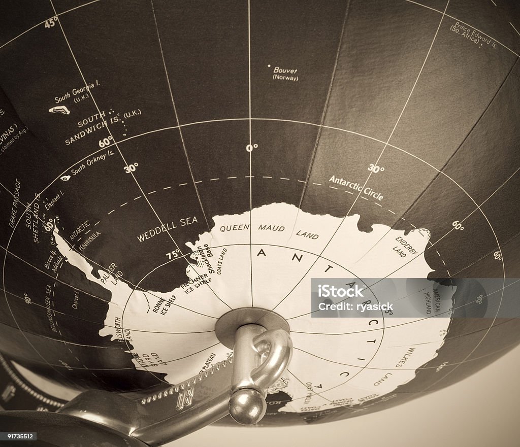 Antarctique sur Old Globe - Photo de Antarctique libre de droits