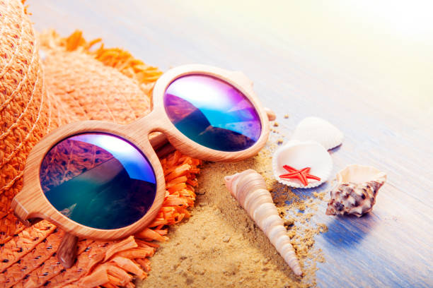 istock beach accessories glasses hat cockleshells 917357690