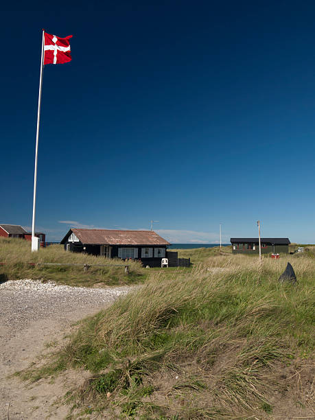 Danish fishing boat in coastal area from amager beach