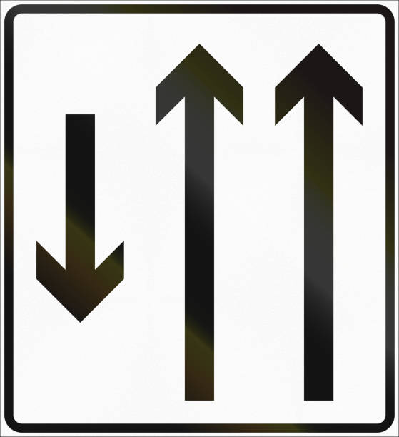 istock Norwegian lane information road sign - Two lanes with opposing traffic 917366120