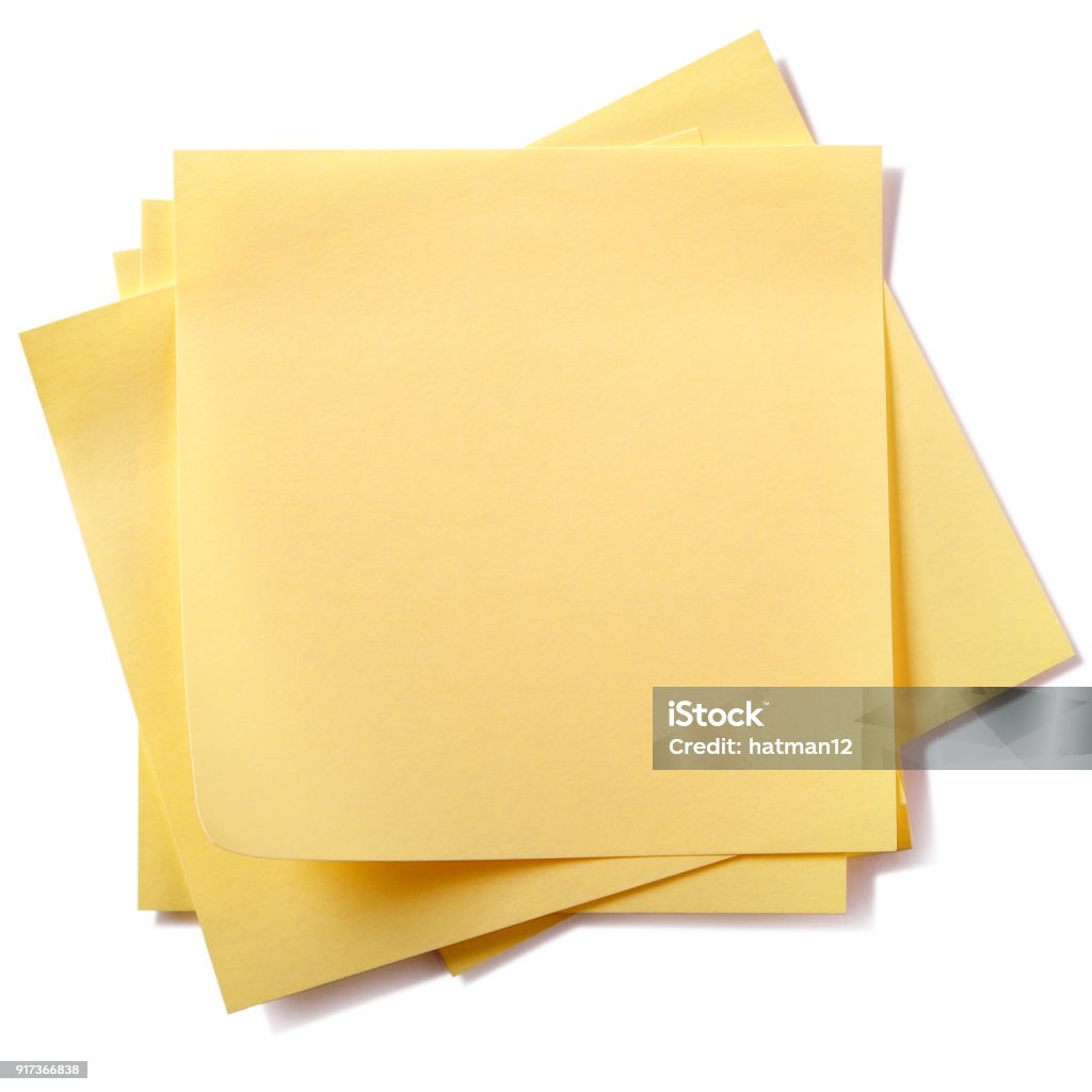 Untidy Notes Untidy Stack Yellow Sticky Post Notes Isolated On White Stock Photo ...
