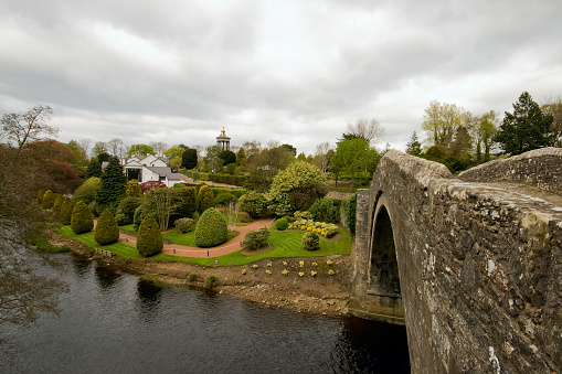 A beautiful shot of a stone arcade bridge on River Shannon in Ireland