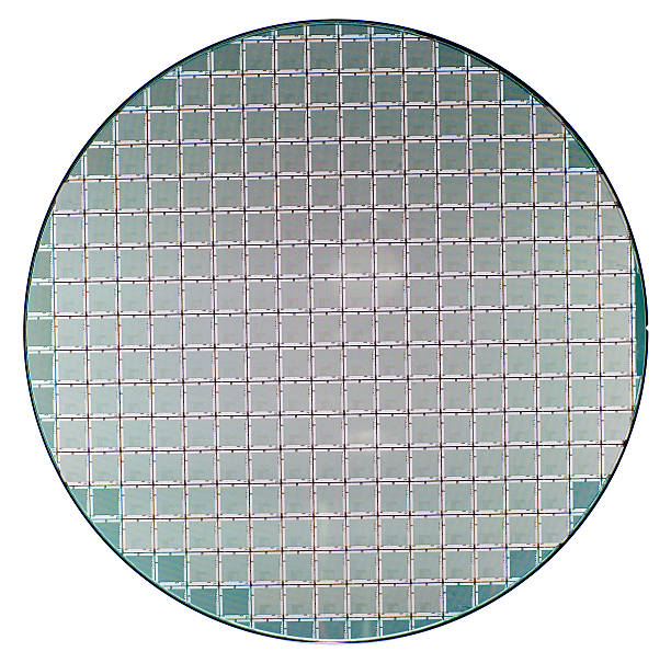 Wafer semiconductor technology. Semiconductor water isolated on white. computer wafer stock pictures, royalty-free photos & images