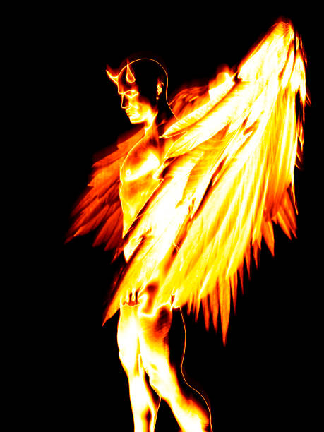 istock Illustration of the devil character in fire 917372134