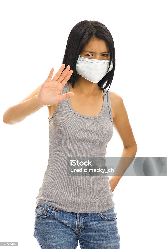 Азиатские с маска для лица - Стоковые фото Бактерия роялти-фри