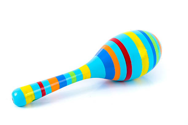 color rattle isolated over a white background stock photo