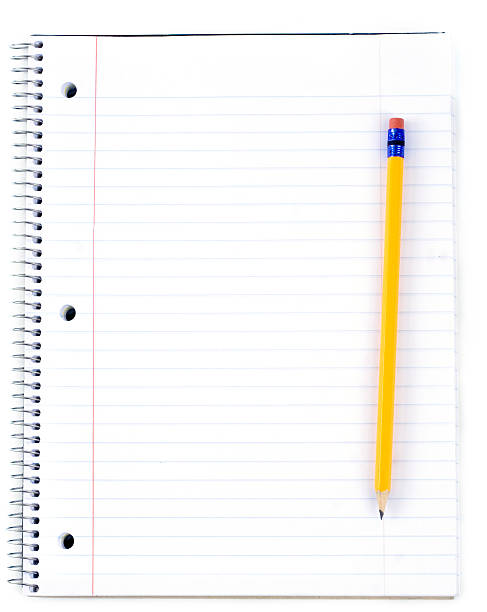 Note Paper with pencil isolated on white stock photo