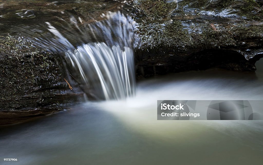 Piccola cascata nel registro - Foto stock royalty-free di Acqua