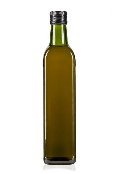 a bottle of olive oil isolated on a white background. - azeite imagens e fotografias de stock