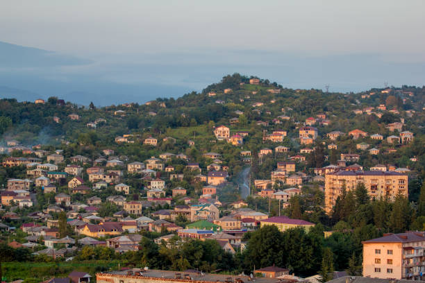istock Evening sunset over Sukhum, Abkhazia. Aerial view 917390116