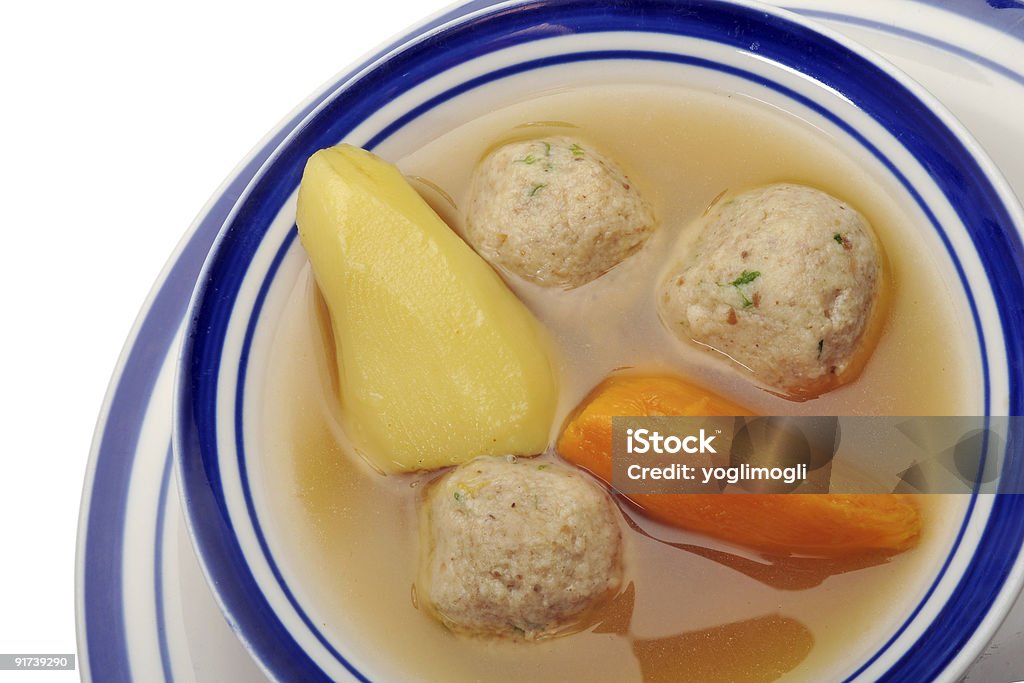 Matzah ボールスープをホワイト - カラー画像のロイヤリティフリーストックフォト