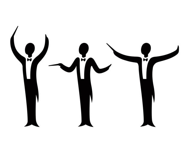 ilustraciones, imágenes clip art, dibujos animados e iconos de stock de conjunto de constructor de conductor de orquesta - director de orquesta