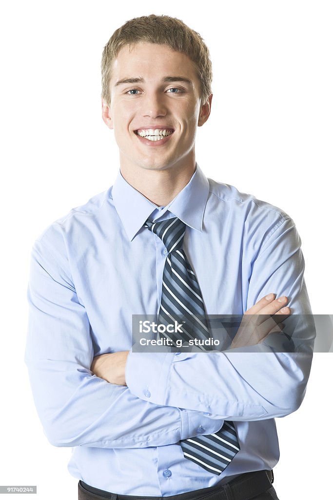 Портрет счастливый бизнесмен, изолированный на белый - Стоковые фото 20-24 года роялти-фри