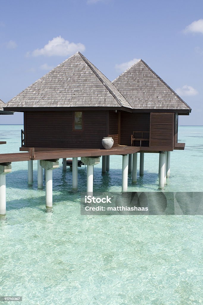 Bungalows in tropical beach  Above Stock Photo