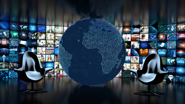 istock Media concept video wall with small screens 917404848