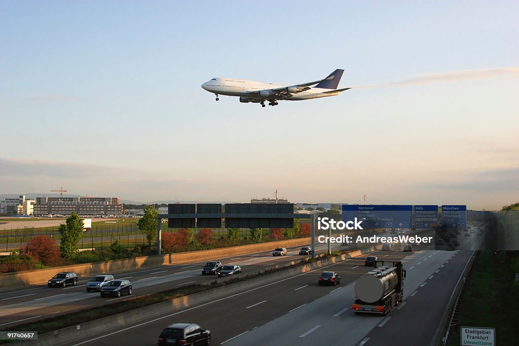 Land and air traffic at Frankfurt Airport  Airport Stock Photo